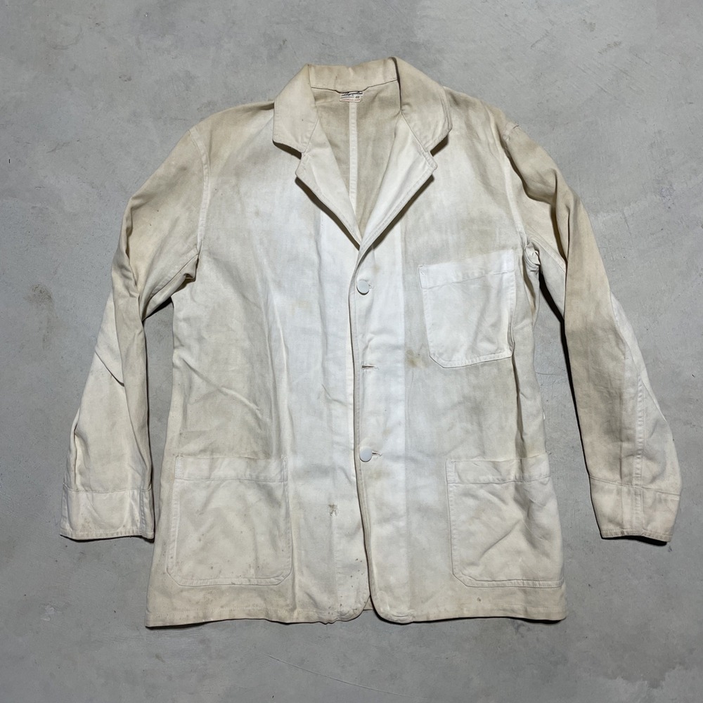 Vintage 1940s Angelica Sanforized Shrunk Doctor Lab Coat Uniform Unisex SZ 40